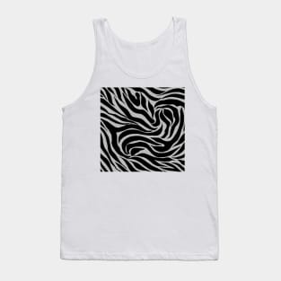 Elegant Black Glitter Silver Zebra Animal Print Tank Top